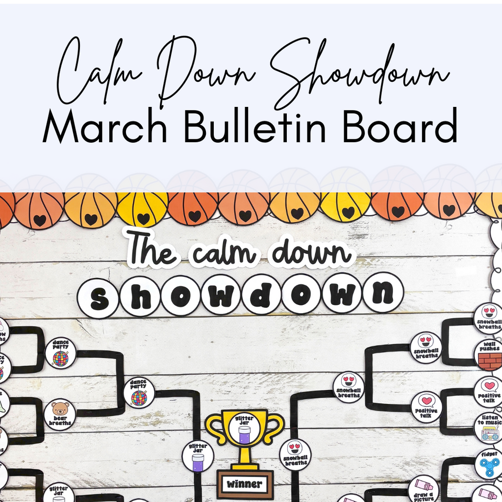 March Coping Skills Basketball Bracket Competition Bulletin Board for Self-Regulation