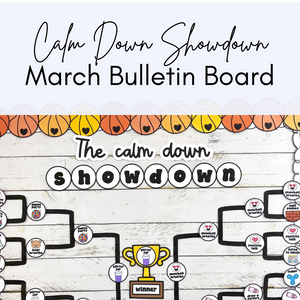 March Coping Skills Basketball Bracket Competition Bulletin Board for Self-Regulation